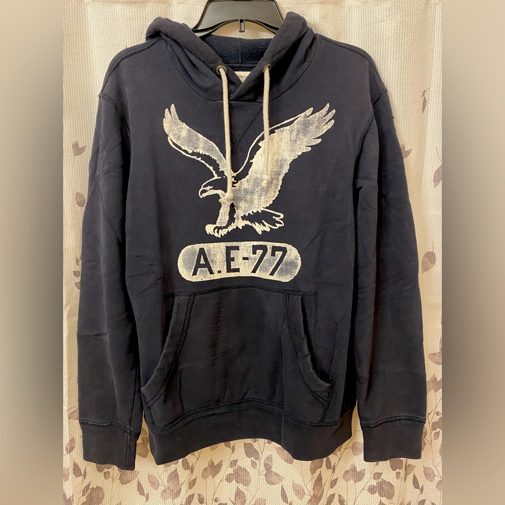 American Eagle Outfitters Men’s Pullover Hoodie (Dark Blue)